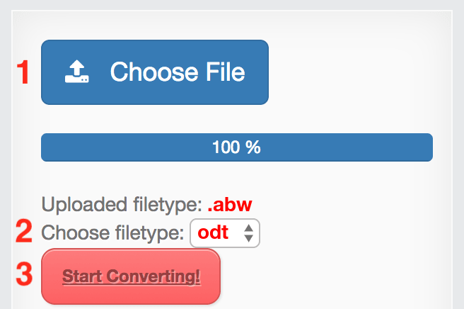 How to convert ABW files online to ODT